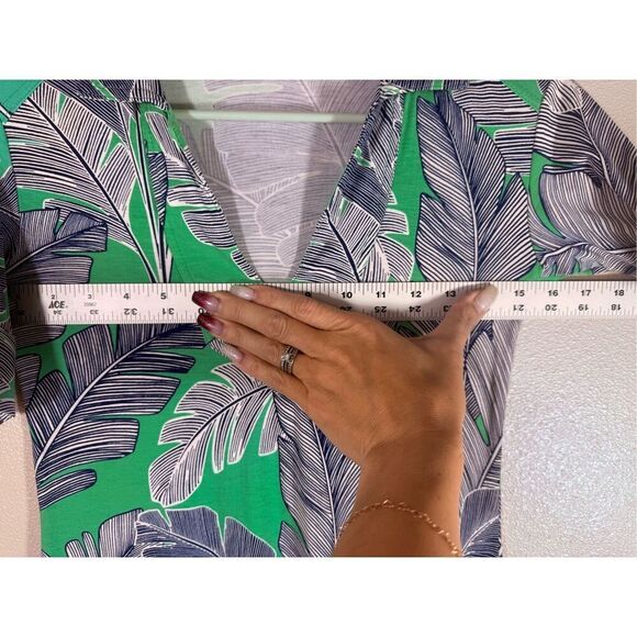 Tori Richard Tropical Hawaiian Palm Leaves Collared Short Sleeve Mini Dress XXS - Picture 9 of 10
